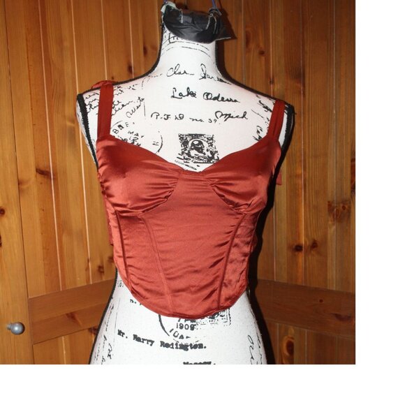 Cider NWT Zipper Corset with Tied Straps  Size S - Picture 2 of 9